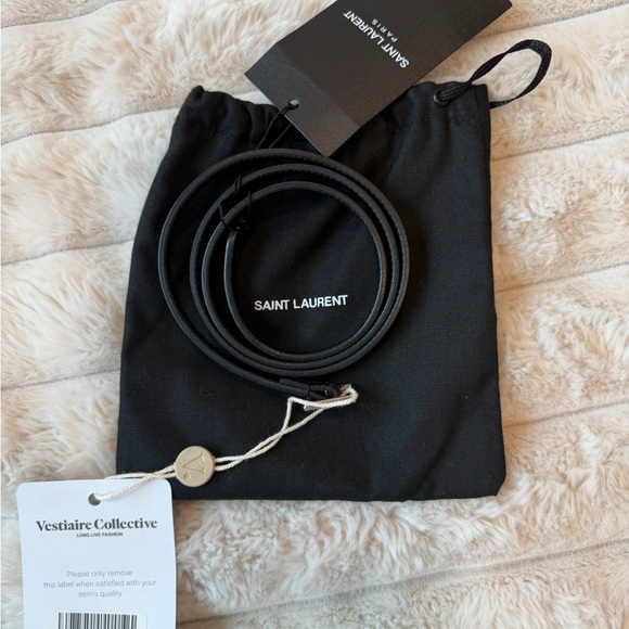 NWT Saint Laurent Black Patent Leather Belt 70 CM XS - Picture 5 of 8